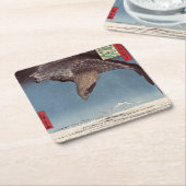 歌川広重 - 深川洲崎と十万坪 スクエアペーパーコースター (アングル)