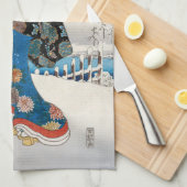 歌川広重 – 源氏物語の女エレガント性 キッチンタオル (四つ折り)