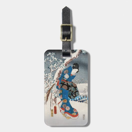 歌川広重 – 源氏物語の女エレガント性 ラゲッジタグ (正面縦)