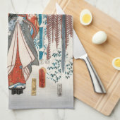 歌川広重 - 源氏物語、エレガントプリンス キッチンタオル (四つ折り)