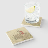 歌川広重 – 猿の亀 ストーンコースター (横)