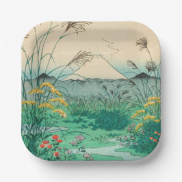 歌川広重 - 甲州大月野原 ペーパープレート