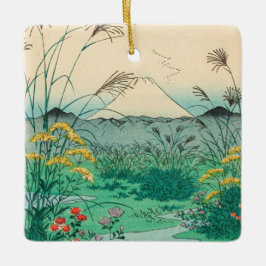 歌川広重 – 甲斐国大月平野 セラミックオーナメント