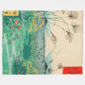 歌川広重 – 甲斐国大月平野 フリースブランケット (正面(横))