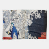 歌川広重 - 目黒の太鼓橋 キッチンタオル (横)