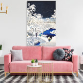 歌川広重 - 目黒の太鼓橋 キャンバスプリント (インサイチュ (リビング))