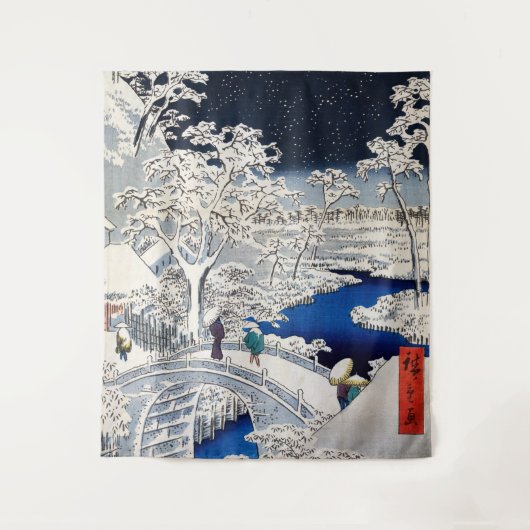 歌川広重 - 目黒の太鼓橋 タペストリー (正面)