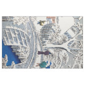 歌川広重 - 目黒の太鼓橋 ファブリック (ファットクウォーター)