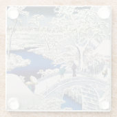 歌川広重 – 目黒太鼓橋 ガラスコースター (裏面)