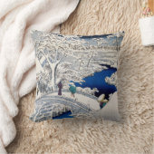 歌川広重 – 目黒太鼓橋 クッション (ブランケット)