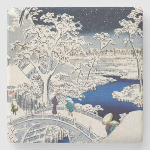 歌川広重 – 目黒太鼓橋 ストーンコースター