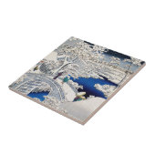 歌川広重 – 目黒太鼓橋 タイル (側面)