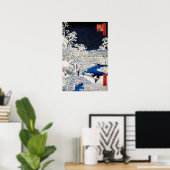 歌川広重 – 目黒太鼓橋 ポスター (ホームオフィス)