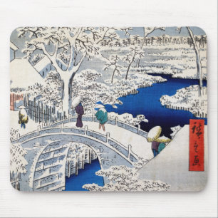 歌川広重 – 目黒太鼓橋 マウスパッド
