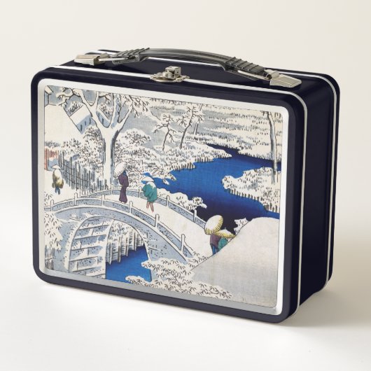 歌川広重 – 目黒太鼓橋 メタルランチボックス (正面)