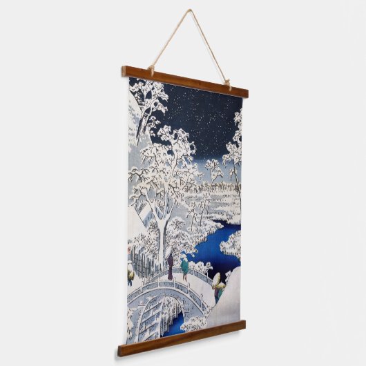 歌川広重 – 目黒太鼓橋 吊り下げ型タペストリー (傾斜あり)