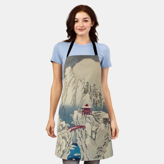 歌川広重 – 積雪山春菜 エプロン (着用した状態)