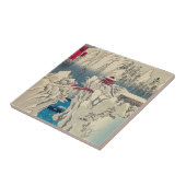歌川広重 – 積雪山春菜 タイル (側面)