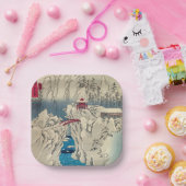 歌川広重 – 積雪山春菜 ペーパープレート (パーティー)