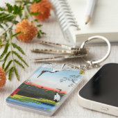 歌川広重 – 箕輪、金杉、三川島 キーホルダー (正面右)