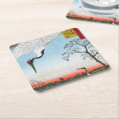 歌川広重 – 箕輪、金杉、三川島 スクエアペーパーコースター (アングル)