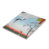 歌川広重 – 箕輪、金杉、三川島 タイル (側面)