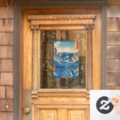 歌川広重 – 阿波国鳴門渦 ウィンドウサイン (ホームデコレーション)