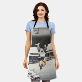 歌川広重 - 雪の夕べの蒲原 エプロン