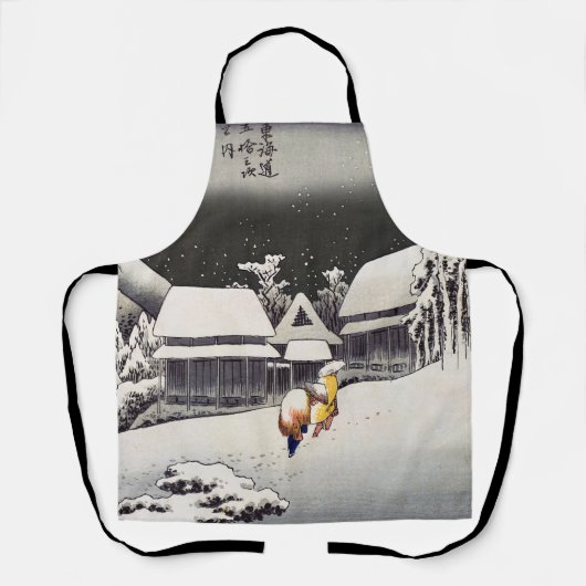 歌川広重 - 雪の夕べの蒲原 エプロン (正面)