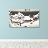 歌川広重 - 雪の夕べの蒲原 キャンバスプリント (インサイチュ (ウッドフロア))