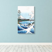 歌川広重 - 駿河国薩多の沖 キャンバスプリント (インサイチュ (ウッドフロア))