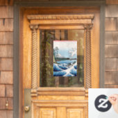 歌川広重 – 駿河国薩田沖 ウィンドウサイン (ホームデコレーション)