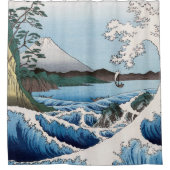 歌川広重 – 駿河国薩田沖 シャワーカーテン (正面)