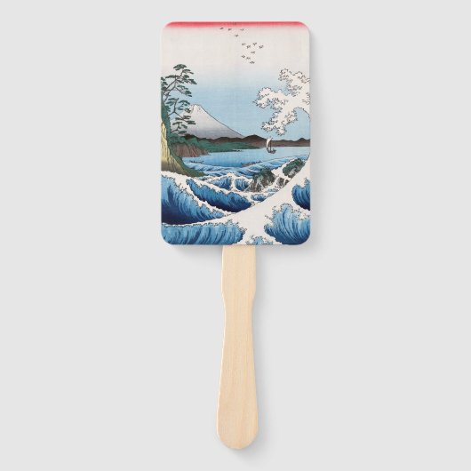 歌川広重 – 駿河国薩田沖 ハンドファン (正面)