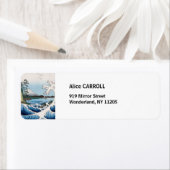 歌川広重 – 駿河国薩田沖 ラベル (インサイチュ)