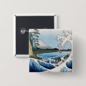 歌川広重 – 駿河国薩田沖 缶バッジ (正面&裏面)