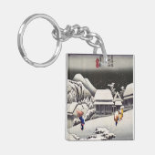 歌川広重 – Kanbaraの夕べ雪 キーホルダー (正面左)
