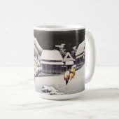 歌川広重 – Kanbaraの夕べ雪 コーヒーマグカップ (正面右)