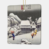 歌川広重 – Kanbaraの夕べ雪 セラミックオーナメント (左)