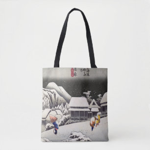 歌川広重 – Kanbaraの夕べ雪 トートバッグ