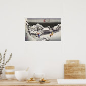 歌川広重 – Kanbaraの夕べ雪 ポスター (キッチン)