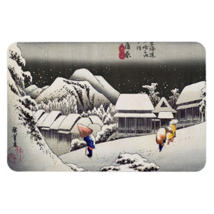 歌川広重 – Kanbaraの夕べ雪 マグネット