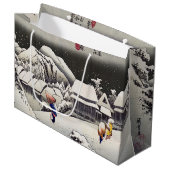 歌川広重 – Kanbaraの夕べ雪 ラージペーパーバッグ (正面アングル)