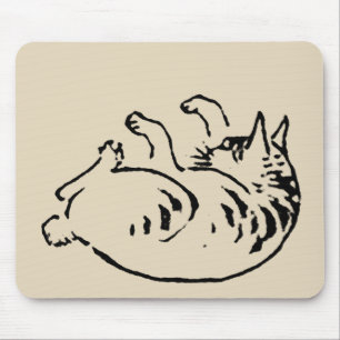 歌川日本の広重のかわいい猫猫 マウスパッド