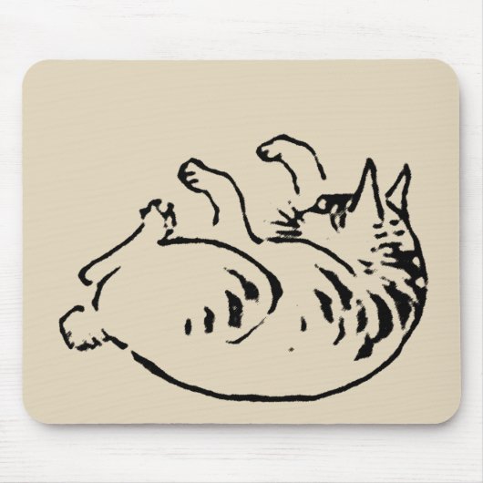 歌川日本の広重のかわいい猫猫 マウスパッド (正面)