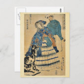 歌川遊・貞秀のレディ・アコーディオン ポストカード (正面/裏面)