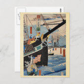 歌川・貞秀による西欧の貿易商写真 ポストカード (正面/裏面)