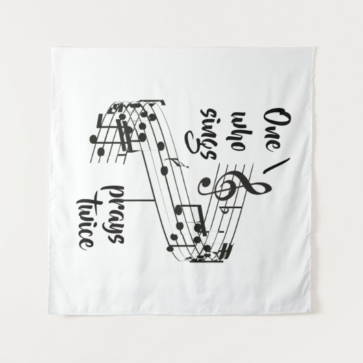 歌感動的と祈引用文 タペストリー (正面(横))