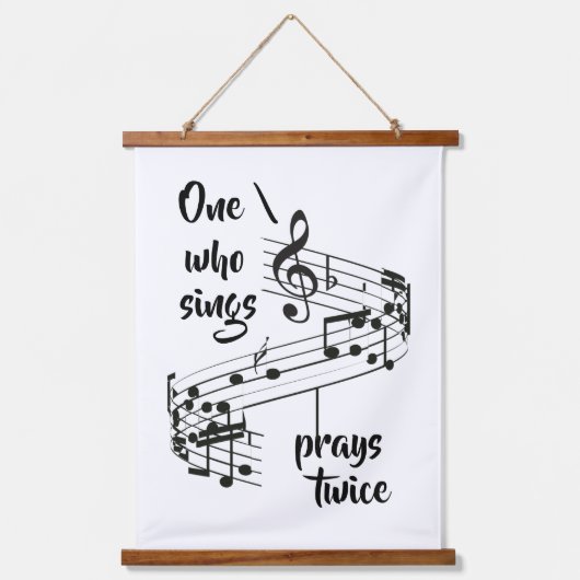 歌感動的と祈引用文 吊り下げ型タペストリー (正面)