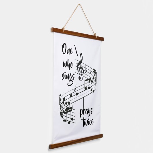 歌感動的と祈引用文 吊り下げ型タペストリー (傾斜あり)